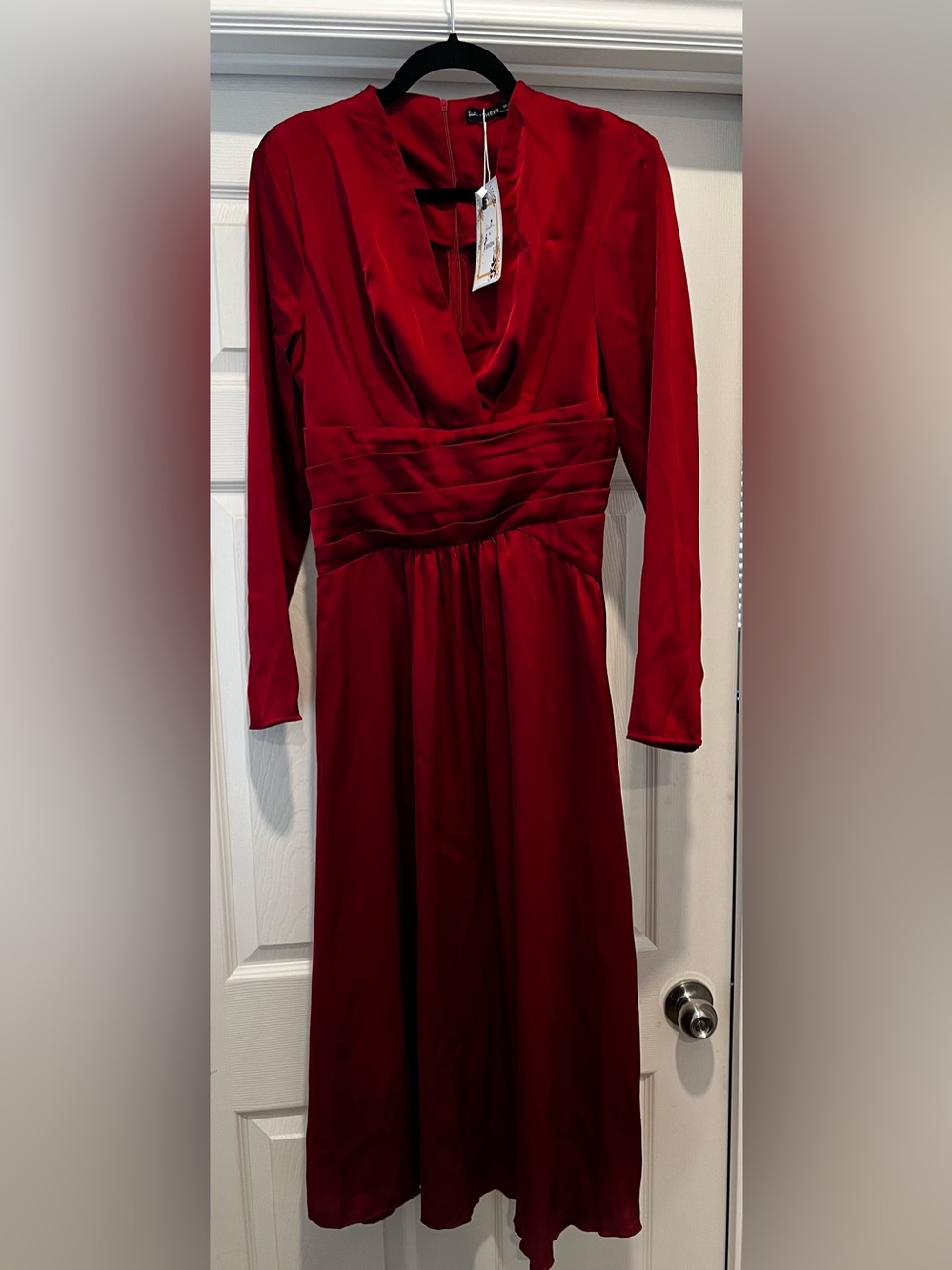 SHEIN Deep Red Long Sleeve Dress - Picture 6 of 6